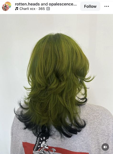 Green Hair Streaks, Hair Dye Videos, Emerald Green Hair, Olive Hair, Dark Green Hair, Green Hair Dye, Dyed Hair Inspiration, Hair Inspiration Short, Hairstyles For Layered Hair