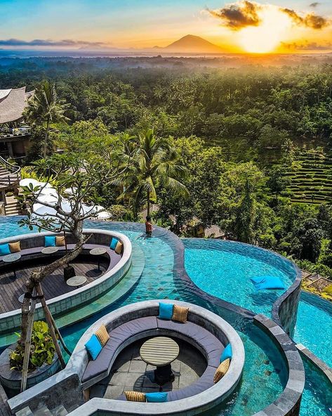 Ubud Hotels, Jungle Resort, Swimming Pool Photos, Voyage Bali, Honeymoon Ideas, Honey Moon, Resort Pools, Pool Bar, Travel Locations