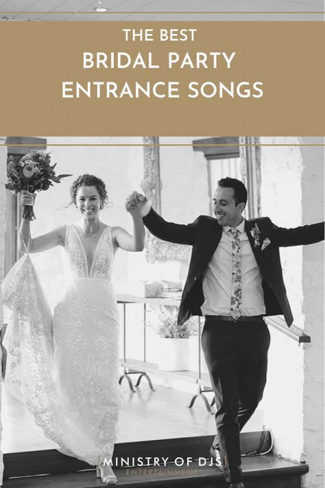 There is no better way to introduce yourself to your wedding reception audience than with an energetic & electric entrance. Music can contribute to the excitement of the entrance and we are always happy to work with our bridal parties to set the perfect vibe. Bridal Party Entrance Songs, Bridal Party Entrance Song, Bridal Party Entrance, Wedding Entrance Songs, Music Suggestions, Bridal Party Invitations, Large Bridal Parties, Entrance Songs, Reception Entrance