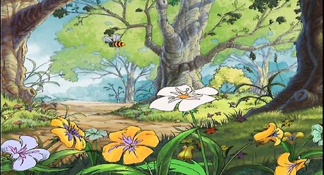 Winnie The Pooh. Springtime With Roo. Animation Backgrounds. Winnie The Pooh Spring, Environmental Reference, Winnie The Pooh Background, Disneyland Parks, Book Illustration Layout, Winnie The Pooh Pictures, Brush Paint, Frame By Frame Animation, Summer Scenes