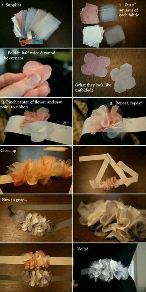 Diy Baby Bows, Diy Baby Headbands, Diy Tutu, Flower Belt, Trendy Diy, Tulle Flowers, Diy Headband, Head Bands, Baby Diy