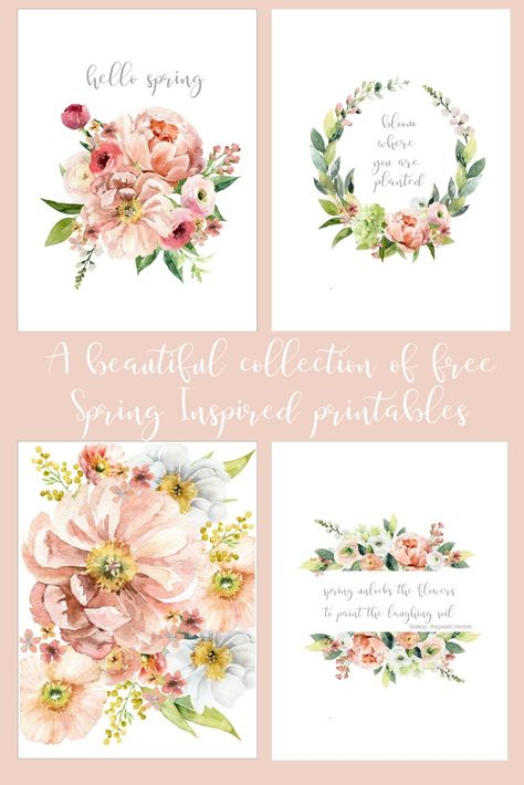 Download collection of 4 beautiful, artfully made and free SPRING FLORAL PRINTABLES. Sweet sentiments and suitable for framing. #stonegable, #stonegableblog, #freeprintables. #springdecor #springdiy #printables #springprintables #springpictures Spring Printables Free, 80s Bedroom Decor, 80s Bedroom, Spring Images, Pretty Printables, Spring Printables, Free Printable Wall Art, Spring Pictures, Free Printable Art