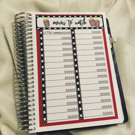 27 Movie Trackers for Your Bullet Journal - Beautiful Dawn Designs Bujo Movies, Bujo Movie List, Journal Movie Tracker, Movie Journal, Bujo Movie Tracker, Bujo Movies Tracker, Series Tracker Bullet Journal, Bullet Journal Movies To Watch, Movies To Watch Bullet Journal