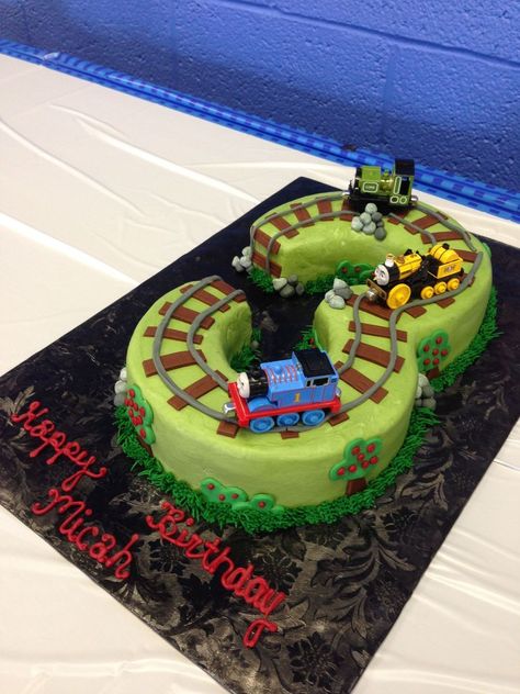 Three Thomas The Train  on Cake Central                                                                                                                                                     More Thomas The Train Birthday Cake, Thomas Train Birthday, Festa Power Rangers, Train Theme Birthday Party, Thomas The Train Birthday, Thomas Birthday Parties, Thomas Train Cake, Thomas Cakes, Thomas The Train Birthday Party