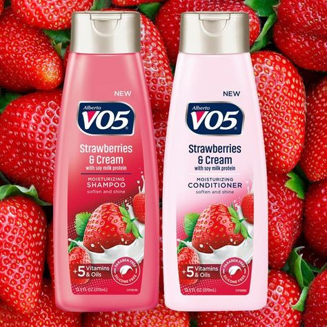 V05 Strawberries and Cream Conditioner only (the shampoo is not CG approved but can be used for a final wash). Contains: glycerin (?), protein, itchy Ms. No: aloe, coconut oil, polyquats. V05 Shampoo And Conditioner, Strawberry Shampoo And Conditioner, V05 Shampoo, Type 4c Natural Hair, Strawberry Conditioner, 4c Natural Hair Growth, Type 4c Hair, Strawberry Shampoo, Argan Oil Conditioner