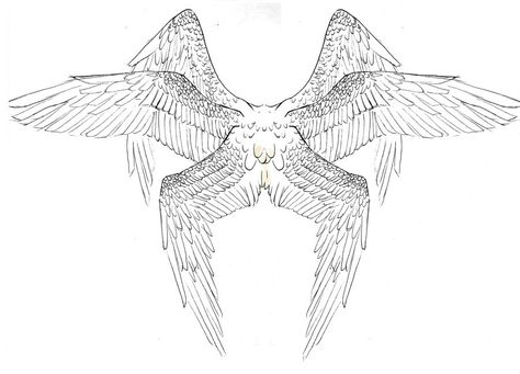 Six wing art Seraph Angel, Wings Drawing, Wings Art, Wings Tattoo, Angel Tattoo, Angel Art, Drawing Base, A Tattoo, Drawing Poses