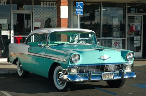 1956 Chevy Bel Air, Austin Martin, 1956 Chevy, 56 Chevy, 50s Cars, Air Sport, Air Sports, Old Vintage Cars, Car Furniture