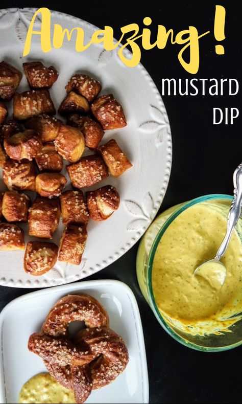 Homemade Soft Pretzel Bites, Chenille Pumpkins, Pretzel Dip Recipes, Soft Pretzel Bites, Mustard Dip, Mustard Dipping Sauce, Plain Yellow, Mustard Recipe, Homemade Soft Pretzels