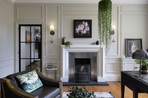 Hetherington Newman, Central Fireplace, Inset Fireplace, London Living Room, Modern Wall Paneling, Feature Wall Living Room, Joinery Design, Wall Panel Design, Wall Panelling