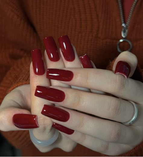 Long Red Nails, Wine Nails, Nagel Tips, Pointed Nails, Coffin Shape Nails, Pretty Gel Nails, Nail Forms, Classy Nails, Color Rojo