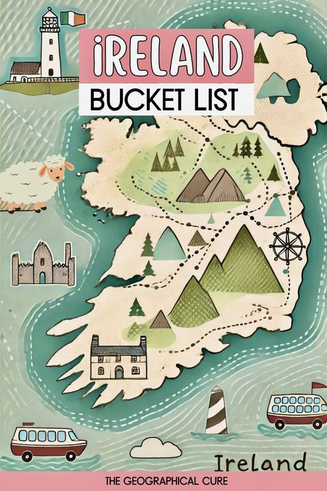 Pinterest pin graphic for Ireland bucket list Visit Ireland Bucket List, Places To See In Ireland, Ireland And Scotland Itinerary, 5 Days In Ireland, What To Do In Ireland, Places To Stay In Ireland, Travel To Ireland, Places In Ireland, Ireland Packing List