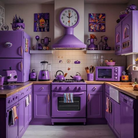 purple kitchen cabinets design  #fashion #kitchenrenovation #kitchen #cabinets #recipe Kitchen Ideas Purple, Rainbow Bedrooms, Purple Kitchen Appliances, Purple Kitchen Cabinets, Purple Appliances, Purple Kitchen Designs, Lilac Kitchen, Purple Kitchen Decor, Purple Kitchen Accessories