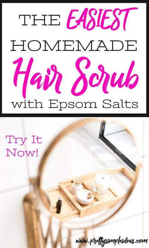 Homemade Epsom Salts Hair Scrub | I'm sure you've heard how epsom salts are good for detox baths, sore muscles, and plants in your garden. But did you know epsom salts also have many benefits for your hair? Try this super simple DIY epsom salt hair scrub to purify and add volume to your hair today. #greenbeauty #epsomsalthealth Scrub For Hair, Diy Epsom Salt, Epsom Salt Cleanse, Epsom Salt For Hair, Epsom Salt Foot Soak, Add Volume To Your Hair, Epsom Salt Scrub, Salt Scrub Diy, Epsom Salt Benefits