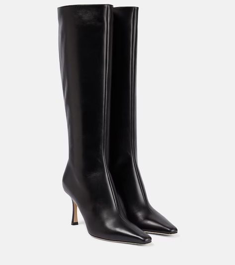 Designer Shoes for Women | Shop at Mytheresa Jimmy Choo Boots, Mid Heel Boots, Mid Heels Pumps, Black Knee High Boots, Knee High Leather Boots, Footwear Design Women, Jimmy Choo Shoes, Dream Shoes, Fashion Shop