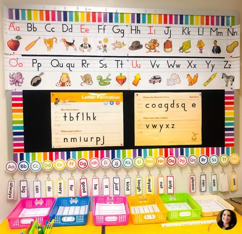 Portable Word Wall Kindergarten, Fundations Kindergarten, Portable Word Wall, Word Wall Kindergarten, Portable Word Walls, Kindergarten Classroom Setup, Kindergarten Classroom Decor, Classroom Organisation, Kindergarten Writing