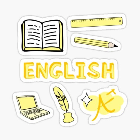 English Stickers, Folder Binder, School Binder Covers, School Book Covers, Penanda Buku, School Binder, Cute Laptop Stickers, School Labels, Tumblr Stickers