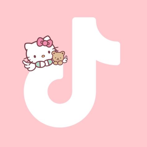 Sanrio Tiktok Icon, Tiktok Hello Kitty Icon, Hello Kitty Shortcuts, Hello Kitty Roblox Icon, Hello Kitty Pinterest Icon, Tiktok Widget Icon, Tiktok Icon Pink, Cute Pinterest Icon, Tiktok Pink Icon