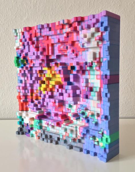 Mark Bern Takes His 2-Dimensional Pixel Art and Prints it in 3D http://3dprint.com/57292/3d-printed-pixel-art/ Pixel Wall Art, Playful Minimalism, 3d Pixel Art, Creative Objects, Xmas Display, Pixel Display, Pixelated Art, Lego Mosaic, 3d Pixel