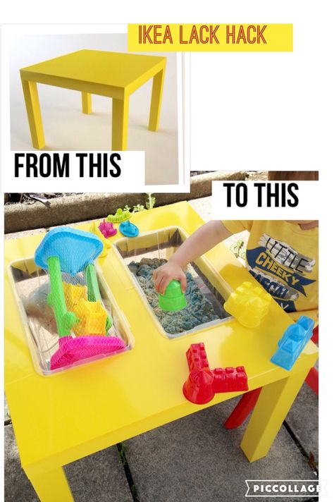 Ikea Kids Table, Ikea Lack Hack, Lack Side Table, Kids Play Table, Toddler Table, Ikea Kids, Ikea Lack, Sand Toys, Sand Table