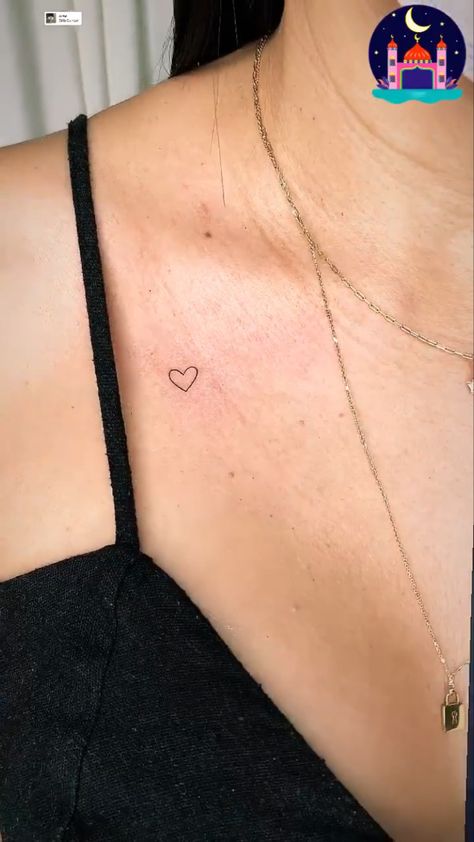 Tiny Heart Wrist Tattoos For Women, Mini Collar Bone Tattoo, Heart Tattoo On Collar Bone, Schnauzer Tattoo, Discrete Tattoo, Inspo Tattoo, Heart Tattoo Wrist, Tiny Heart Tattoos, Boho Tattoos