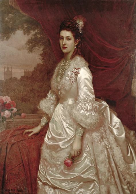 Artwork by Henrik Benedikt Olrik, Princess Alexandra of Denmark, Made of oil on canvas Princess Alexandra Of Denmark, Alexandra Of Denmark, 1870s Fashion, Queen Alexandra, European Dress, Princess Alexandra, 19th Century Fashion, Kingdom Of Great Britain, Oil Painting Portrait