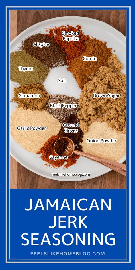 Jerk Rub Recipe, Jerk Seasoning Recipe, Grilled Recipes, Jamaican Jerk Seasoning, Homemade Seasoning, Dry Rub Recipes, Spice Blends Recipes, Jamaican Dishes, Homemade Pantry