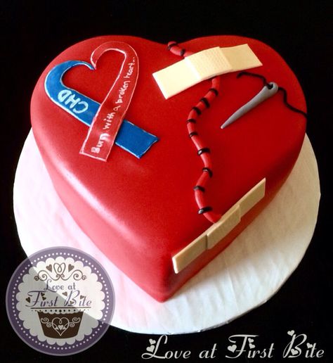 CHD Awareness Cake Kidney Cake, Kidney Cake Ideas, Heart Warrior Cake, Congenital Heart Defect Tattoo, Kidney Party Transplant, Heart Awareness Month, Chd Babies, Heart Warrior Quotes Chd, Chd Heart