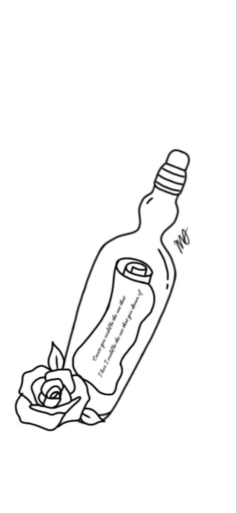 Message In A Bottle Tattoo, In A Bottle Tattoo, Bottle Tattoo, Message In A Bottle, Tattoos, Art