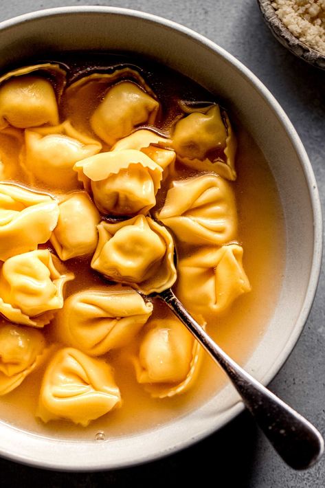 Tortellini en Brodo Recipe Tortellini En Brodo Soup Recipes, Sauces For Ravioli, Ravioli Sauces, Tortellini Sauce Recipes, Soup With Beef Broth, Easy Sauce Recipes, Ravioli Sauce Recipe, Easy Sauces, Soup Recipes Easy