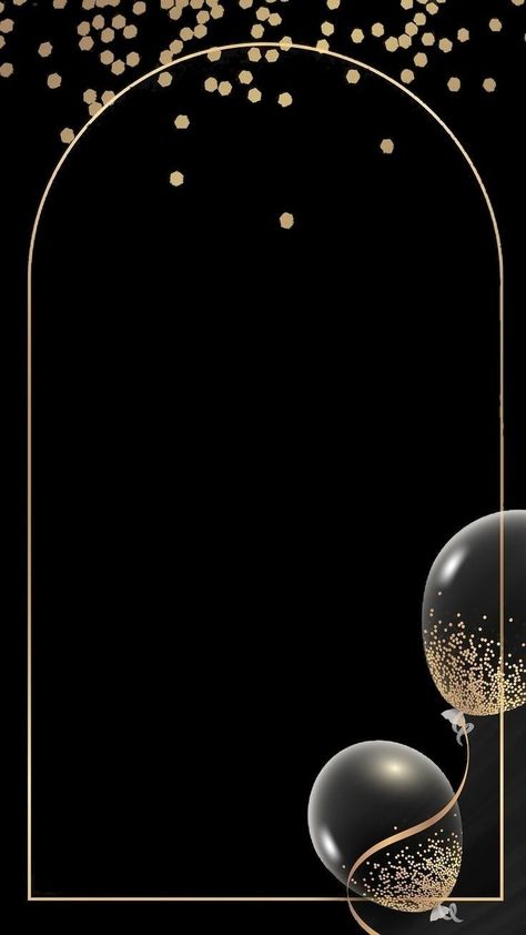 Black Ballons, Image Illusion, Gold Wallpaper Phone, Birthday Background Design, Birthday Invitation Card Template, New Year Pictures, Photo Frame Wallpaper, Floral Cards Design, Happy Birthday Wallpaper