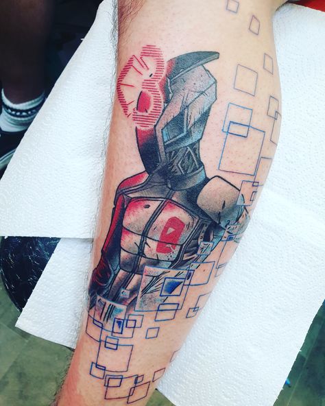 Borderlands Tattoo, Lightsaber Tattoo, Gamer Tattoos, Prison Tattoos, R Tattoo, Trash Polka, Gaming Tattoo, Sketch Tattoo Design, Badass Tattoos