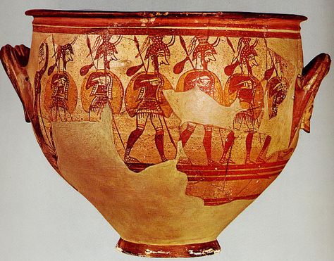 Warriors krater, Mycenae. Ancient Greek Pottery, Greek Pottery, Ancient Pottery, Greek Art, Bronze Age, 12th Century, Ancient Greece, Crete, Ancient Greek