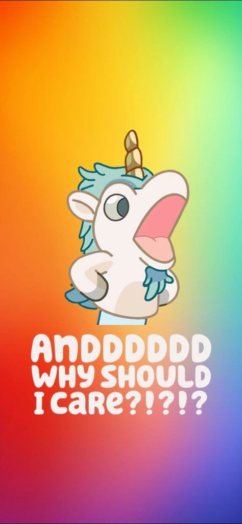 Bluey Posters, Bluey Unicorn, Childhood Relatable, Phone Wallpaper Rainbow, Bluey Wallpapers, Bluey Wallpaper, Bluey Stuff, Bingo Funny, Cute Images For Wallpaper