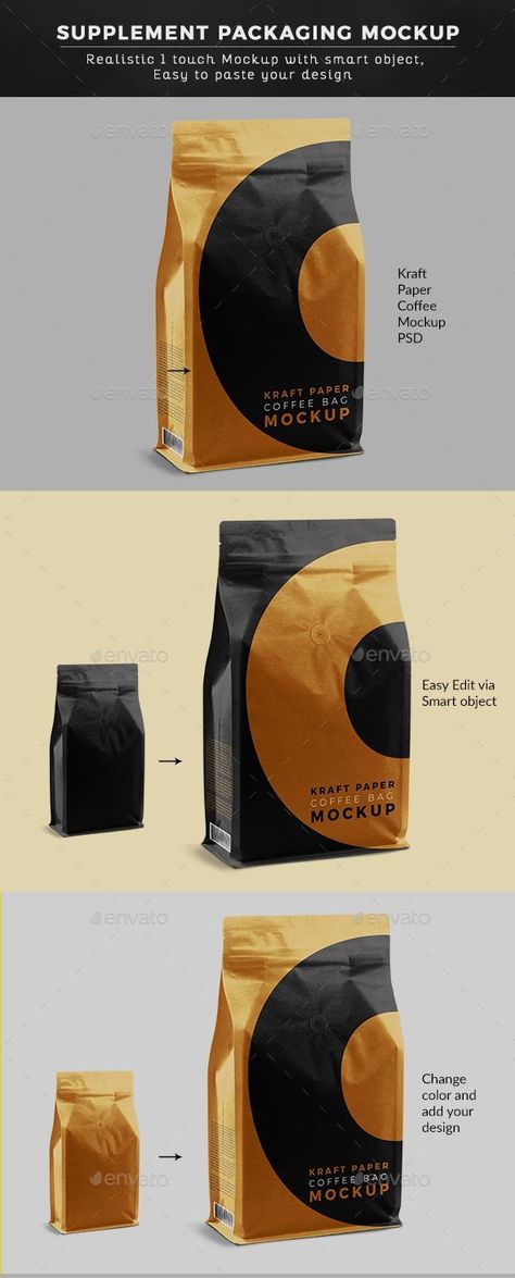 Kraft Paper Coffee Bag Mock up for $4 - Envato Market #mockups #psd #template #FoodMockup #MockupDesign #food #graphicdesign #graphic #designcollection #graphics #BestDesignResources Mockup Pouch, Coffee Bag Packaging, Craft Paper Bag, Coffee Bag Design, Food Mockup, Coffee Bean Bags, Paper Bag Design, Coffee Pack, Drink Packaging