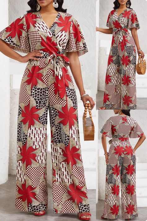 Jumpsuit Styles, African Jumpsuits For Women, Jumpsuits For Women Classy, Traditional Jumpsuit African Prints, Classy Long Dress, Classy Jumpsuit Outfits, African Jumpsuit, Ankara Jumpsuit, African Print Jumpsuit