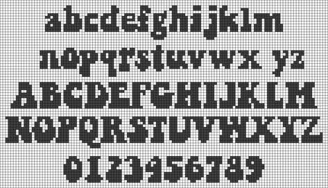 Groovy Cross Stitch Font, Pixel Grid Alphabet, Letters Pixel Art, Perler Letters, Alpha Grids, Crochet Lettering, Pixel Alphabet, Numbers Words, Pokemon Cross Stitch Patterns