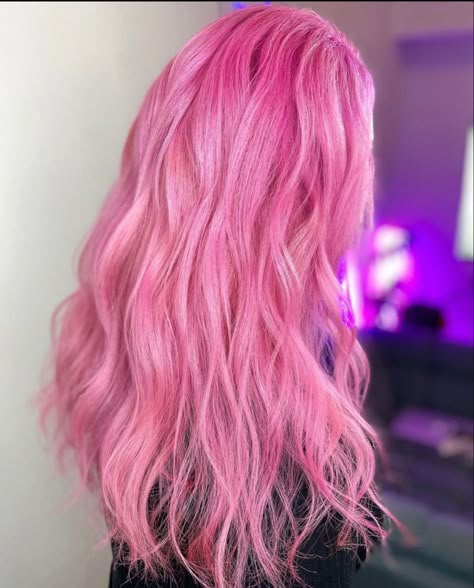 Dark Pink Roots Light Pink Hair, Light Pink Hair Dye, Bubble Gum Pink Hair, Candy Pink Hair, Cotton Candy Pink Hair, Bubblegum Pink Hair, Baby Pink Hair, Light Pink Hair, Pink Hair Dye