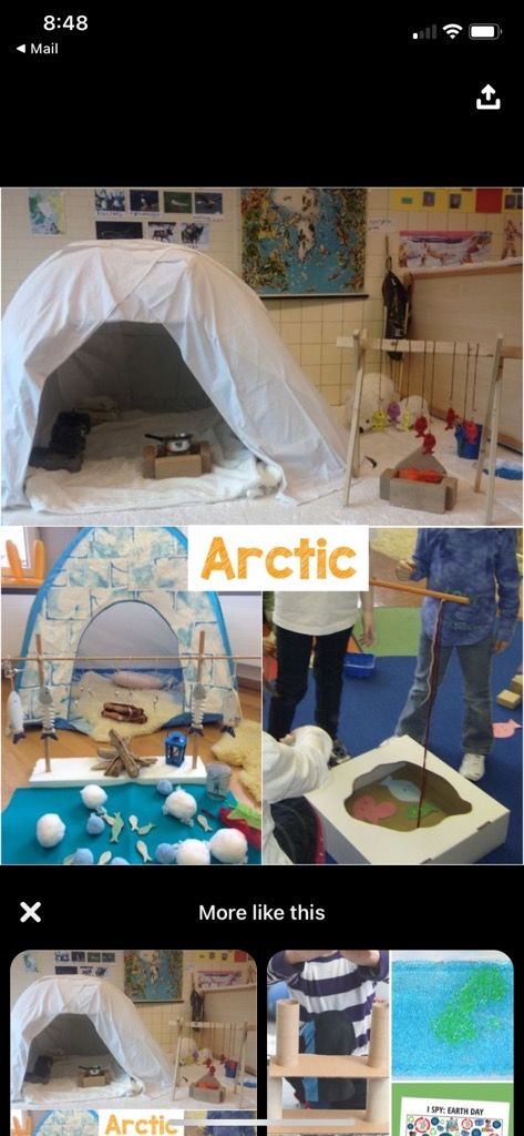 Inuit Preschool Activities, Eyfs Arctic Activities, Snow Dramatic Play Preschool, Artic Dramatic Play Area, Artic Activities For Kids, Polar Animal Activities For Preschool, Antartica Activities For Kids, Winter Theme Preschool Dramatic Play, Artic Dramatic Play