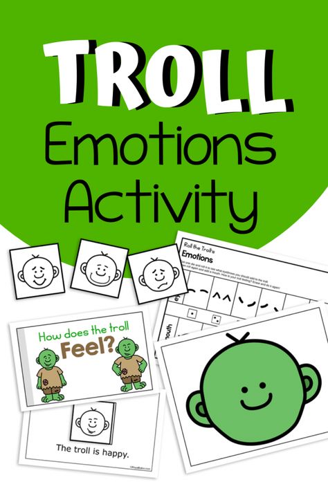 Work on emotions skills with a troll from Three Billy Goats Gruff. This fun activity will help your start the discussion of emotions with your kids Three Billy Goats Gruff Activities Pre K, Billy Goats Gruff Activities Preschool, 3 Billy Goats Gruff Preschool, The Three Billy Goats Gruff Activities, Three Billy Goats Gruff Preschool, Billy Goats Gruff Craft, Emotion Activity, Fairy Tales Preschool Activities, Blue Classroom