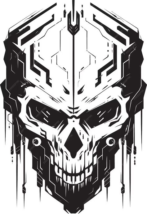 Premium Vector | Synthetic sentinel cyberpunk icon neon nucleus 80s cyber skull emblem Akira Concept Art, Abstract Vector, Sci Fi Logo Design, Cyberpunk Vector, Cyberpunk Skull, Cyberpunk Stickers, Cyberpunk Logo, Cyberpunk Drawing, Skull Icon