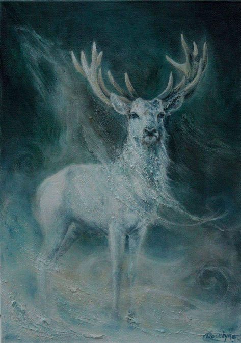 Ros O Neill Deer Paintings, Wild Painting, Albino Deer, Paint Inspo, Fairytale Aesthetic, Deer Painting, Animal Illustration Art, Roe Deer, Deer Art