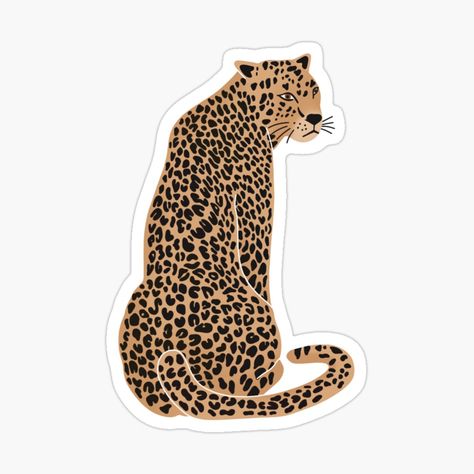 Cute Laptop Stickers Aesthetic, Cool Stickers Aesthetic, Jungle Stickers, Stickers On Laptop, Leopard Illustration, Designer Stickers, Summer Stickers, Stickers To Print, Designs Stickers