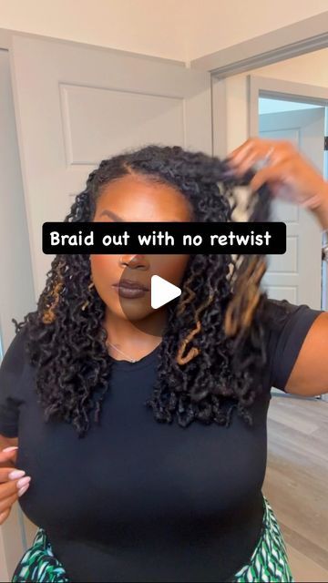 Ashley on Instagram: "This is a sign for you to go ahead and wash your hair baddies. One thing I’m gonna do is a braid out. I tried some smaller braids this time and I like it! Follicle Fuel and Herbal Elixir are from @andreliefbotanicals. Follow the link in my bio and use code Diva10 at check out for $$ off. Y’all have an amazing week!💚💚 #locs #locjourney #womenwithlocs #loccommunity #locstyles" Braid Out Locs Styles, Bra Length Loc Styles, Loc Braid Out Styles, Locs Hair Dye Ideas, Braid Styles Over Locs, Braid Out Locs, Wavy Locs Hairstyles, Loc Styles For Black Women No Retwist, Braid Out On Locs