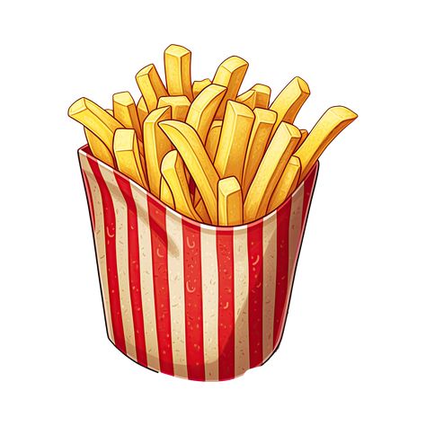 French Fries Illustration Art, Fast Food Clipart, Cafeteria Posters, French Fries Illustration, French Fries Images, French Fries Clipart, Snack Cartoon, Fries Illustration, Fries Clipart