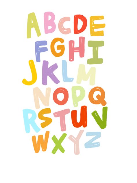 Kids Typography, Fun Letters, Kids Letters, Fun Lettering, Alfabet Font, Alphabet Frames, Rainbow Alphabet, Colorful Alphabet, Cute Alphabet