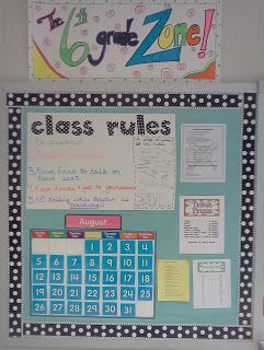 informational bulletin board 6th Grade All-Stars: Classroom Rules Teaching Classroom Rules, Class Procedures, 6th Grade Teacher, Maths Notes, Classroom Decor Middle, Classroom Preparation, Teaching 6th Grade, Stars Classroom, Organized Classroom