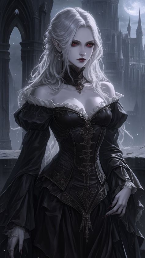 Vampire Pictures, Vampire Masquerade, Female Vampire, Gothic Fantasy Art, Vampire Girls, Vampire Art, Goth Art, Gothic Anime, Dark Art Illustrations