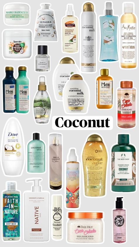 Cheap Coconut Perfume, Coconut Shower Products, Scent Combos Hygiene Coconut, Beach Esencial, Coconut Sent, Coconut Scent Combo, Coconut Smelling Products, Coconut Scented Products, How To Smell Like Coconut