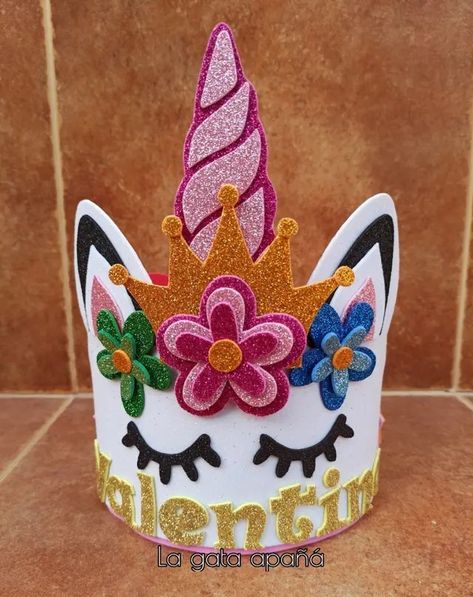 Crazy Hat, Unicorn Hat, Crazy Hat Day, Birthday Headband, Hat Day, Crazy Hats, Hand Crafts For Kids, Glitter Crafts, Paper Crafts Diy Kids