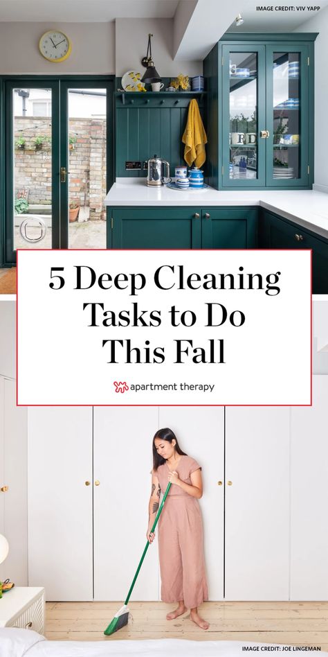 5 Deep Clean Tasks to Add Your Fall Cleaning Routine | Apartment Therapy Fall Routine, Cleaning Window Tracks, Cleaning Calendar, Chore List For Kids, Cleaning Routines, Clean House Schedule, Fall Cleaning, Weekly Cleaning Schedule, Cleaning Curtains